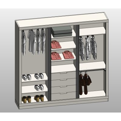Wardrobe with shelves and drawers