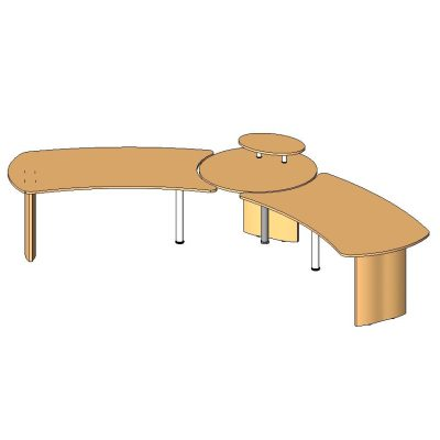 Curved PC Tables Set