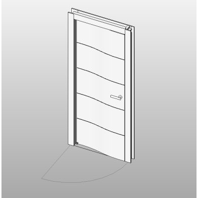 Flush door with modern wavy grooves