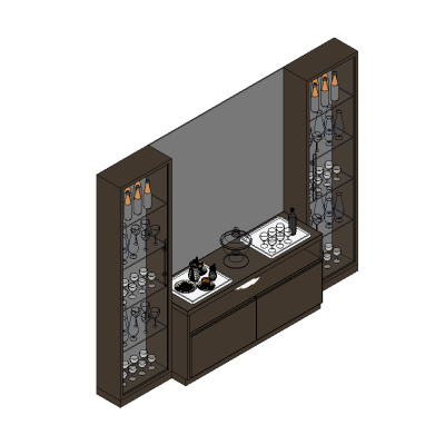 Elegant Display Cabinet with Glassware