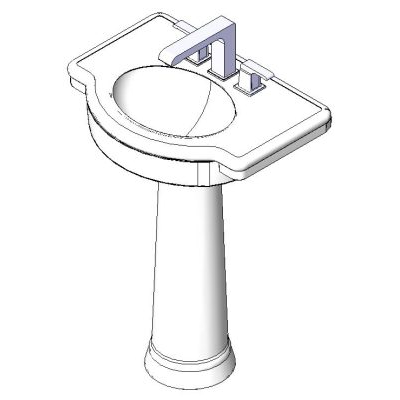 Pedestal lavatory with integrated faucet