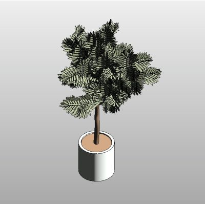 Indoor tree with modern round planter