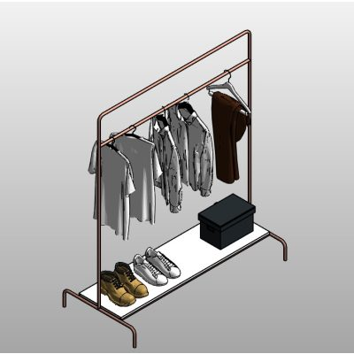 Wardrobe with Hanger Rod and Shelves