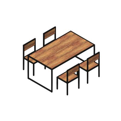 Rectangular Dining Set with Metal Chairs