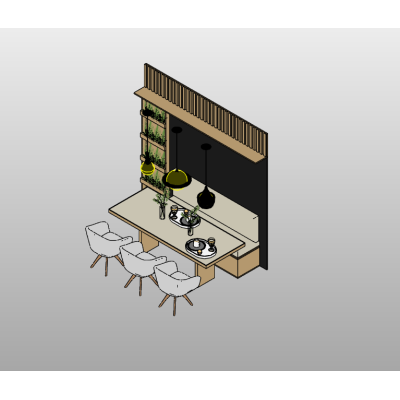 Dining Table Set 16 Dining Area with High Table and Green Wall