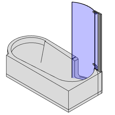 Elegant Bathtub with Glass Panel