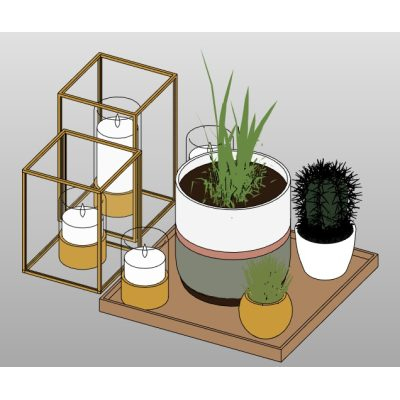 Decorating plants in pots