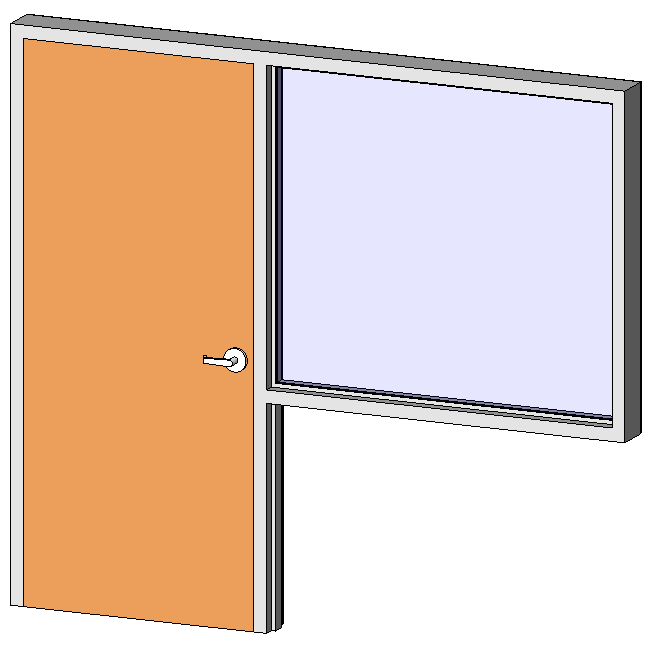 door with integrated raised sidelight