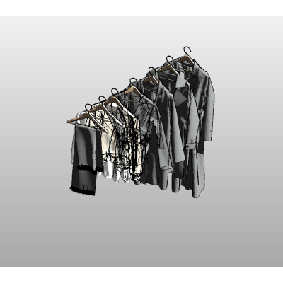 Clothing Rack with Garments