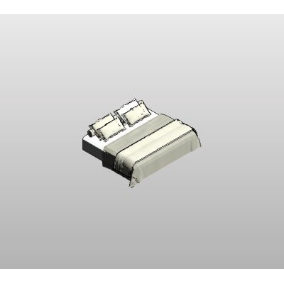 Single Bed with Blue Sheets