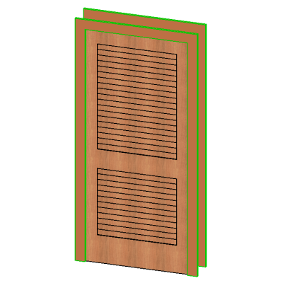 Slatted door with modern wood finish