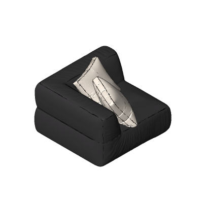 Black Lounge Chair with Pillow