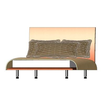 Double bed in 3d