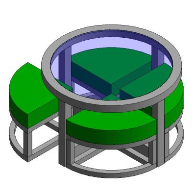 Space-Saving Table with Hidden Seats