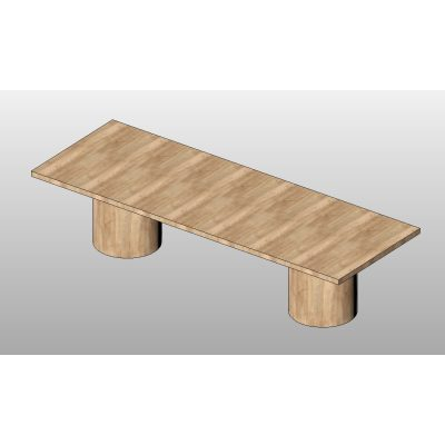 Conference table with modern cylinder bases