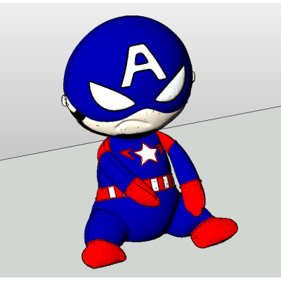 Baby Captain America plush figurine