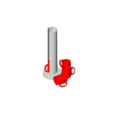 Mug Holder with Red Mugs