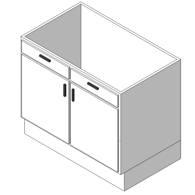 Vanity Cabinet - Dbl Door and 2 Drawer