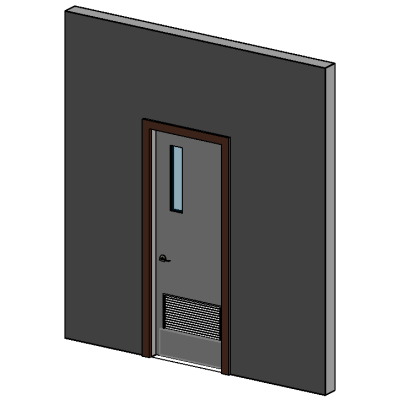 Steel frame door with modern vision panel