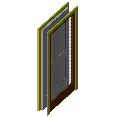 Screen door with mesh and parametric types