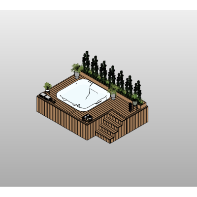 Modern Outdoor Lounge with Pergola 7 Outdoor Jacuzzi Deck