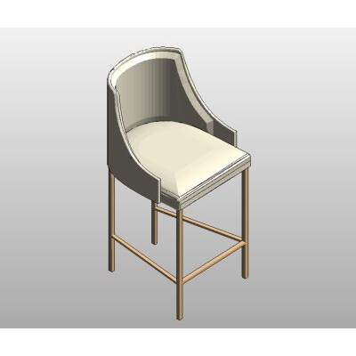 Elegant Upholstered Bar Stool with Armrests