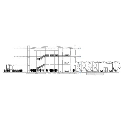 Apartment block with modern 4-level design