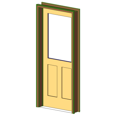 Ext-Single-Half Glass-Colonial Reg Casing Door c01