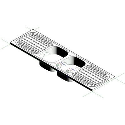 Double-Bowl Kitchen Sink 1800 x 535 mm