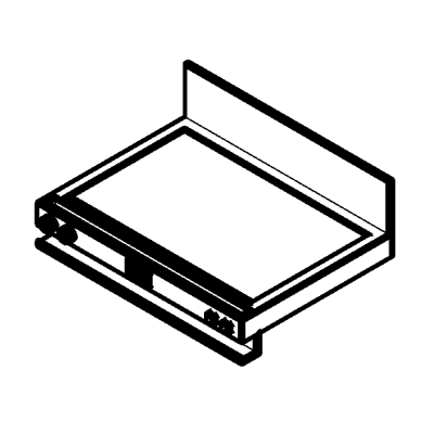 Flat griddle with modern splash guard
