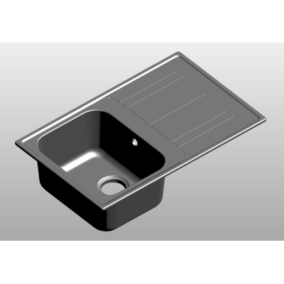 Single bowl graphite sink with drainer