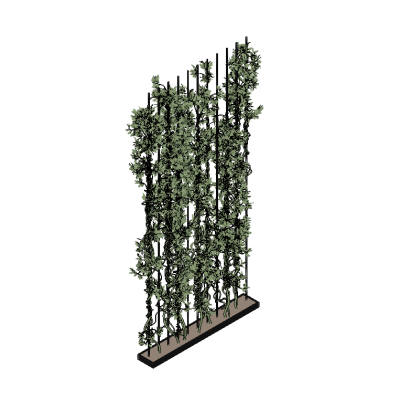 Vertical garden trellis with climbing plants