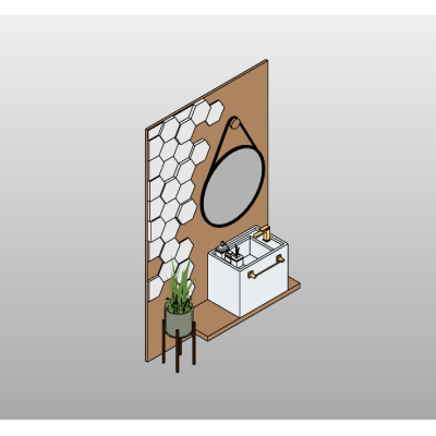 Modern Sink and Mirror