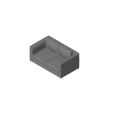 Gray Two-Seater Sofa