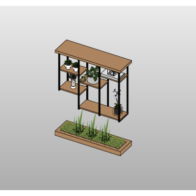 Indoor planter shelf with modern decor