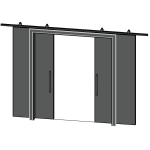 Revit Door Families: Your Free and Parametric Library for 2026 7 Sliding door with coating - 2 Panels with stainless steel track