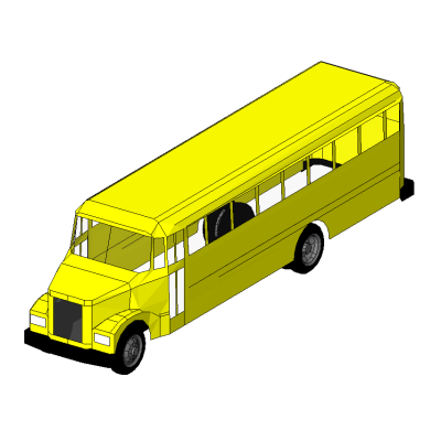 Tour bus with modern red accents 3 School Bus