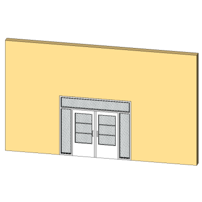 Hollow Metal Frame w Center Frame  Double Door w Lite Transom Sidelite 3919