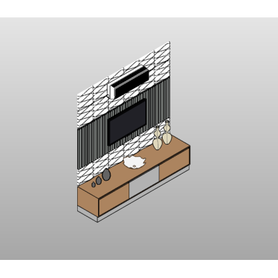 Stylish 3D Wall Entertainment Unit