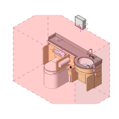 Family of complete bathrooms in revit