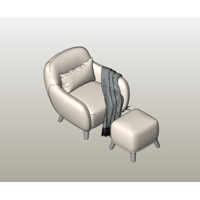 Accent Chair with Ottoman