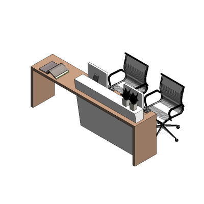 Reception desk with modern glass accents