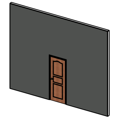 3 Panel Wooden Door with Trim - Ex Macau 1998
