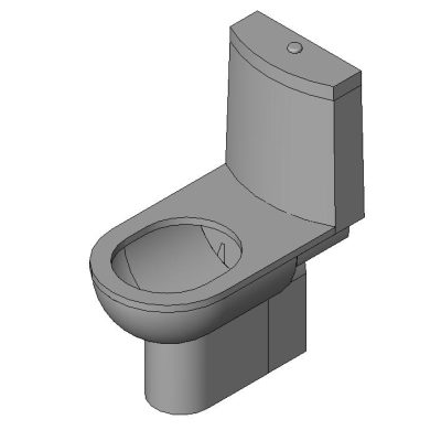 One-piece toilet with modern curves