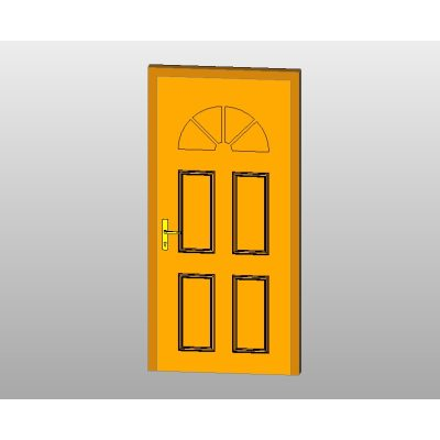 Panel door with detailed fanlight window