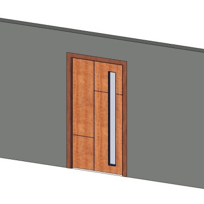 Flush Wood Door with Full-Height Glass Lite