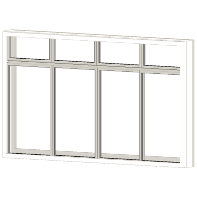 4-Pane Sliding Windows w Double and Quadruple Awning Transom