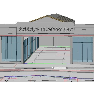 Premises in open commercial passage