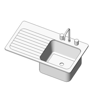 Single Basin Kitchen Sink with Draining Board