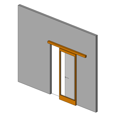 Barn door with modern sliding rail